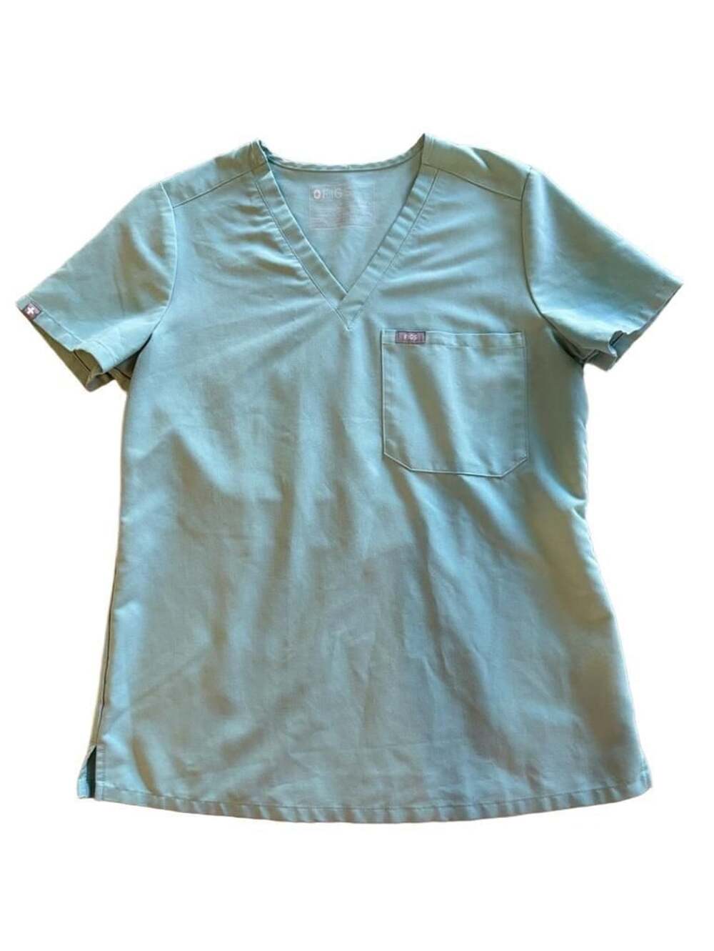 Figs Catarina Scrub Top Jade Green V-Neck 1-Pocket